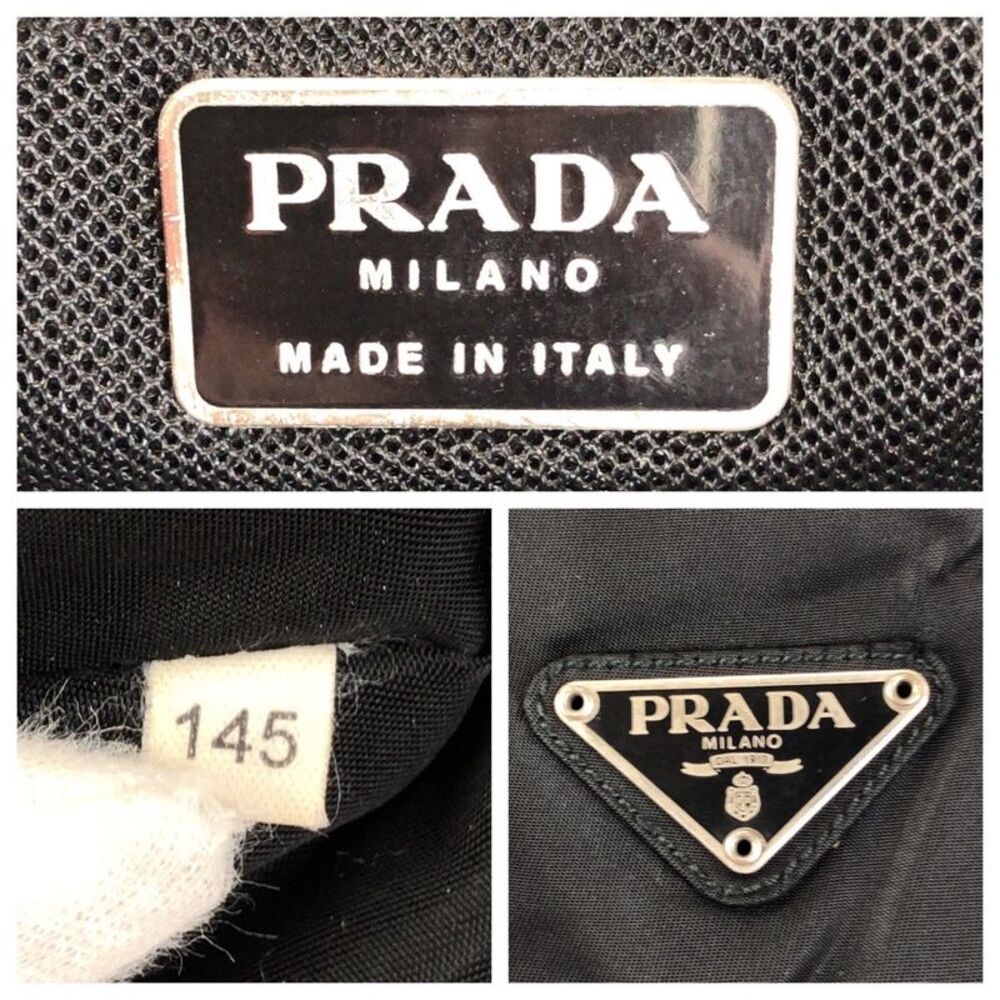 Prada Nylon Leather Black Tote Shoulder Bag - Picture 4 of 10